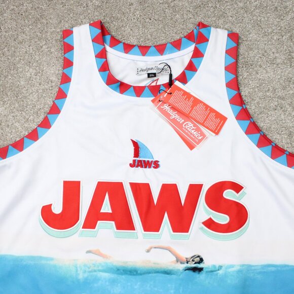 Jaws Basketball Jersey NWT Mens 2XL XXL Headgear Classics 1975 Shark Movie HGC - Picture 5 of 16